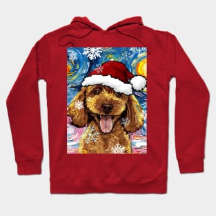 Apricot Poodle Puppy  Santa Hoodie